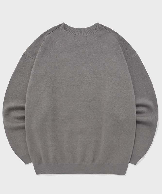 SP JAQUARD AMERICAN KNIT SWEATER-GRAY
