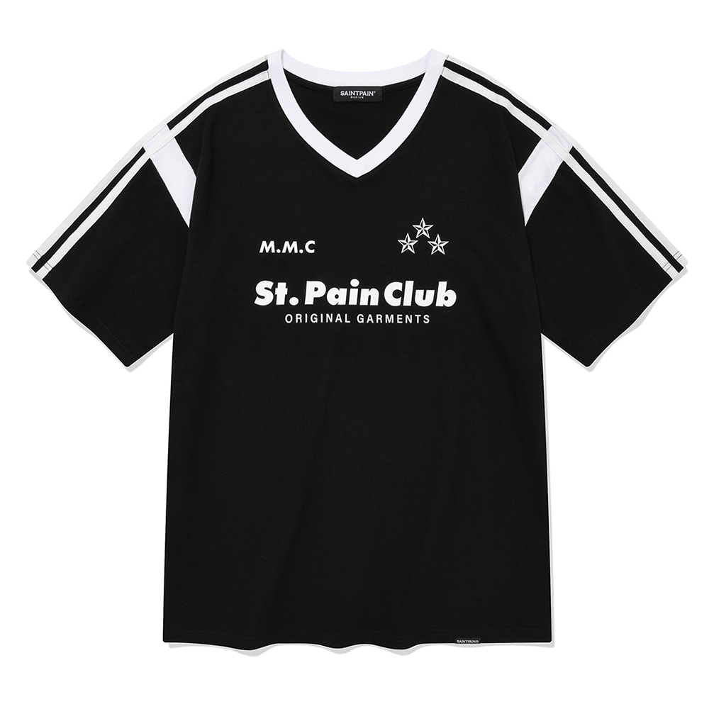 SP M.M.C 로고 엠블럼 라인 티셔츠-블랙